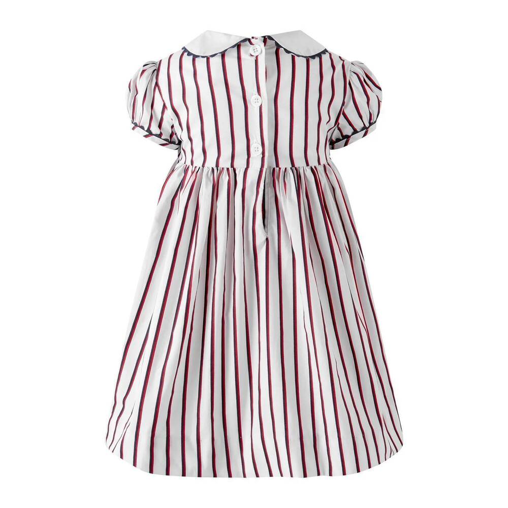 NEW RACHEL RILEY kids' sailboat smocked stripe dress and bloomers in ivory